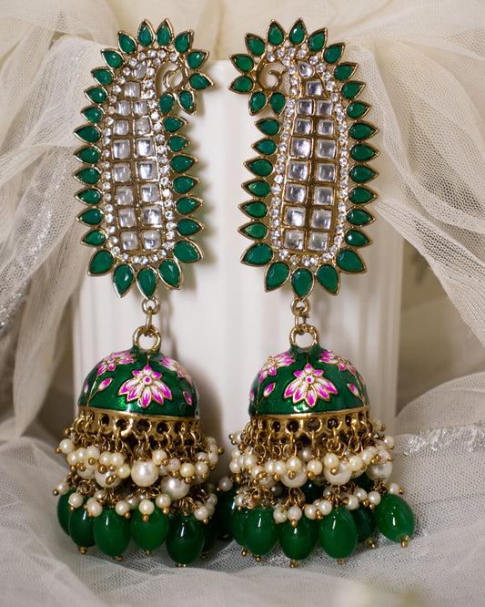 Green Tapsee Designer Jhumkis