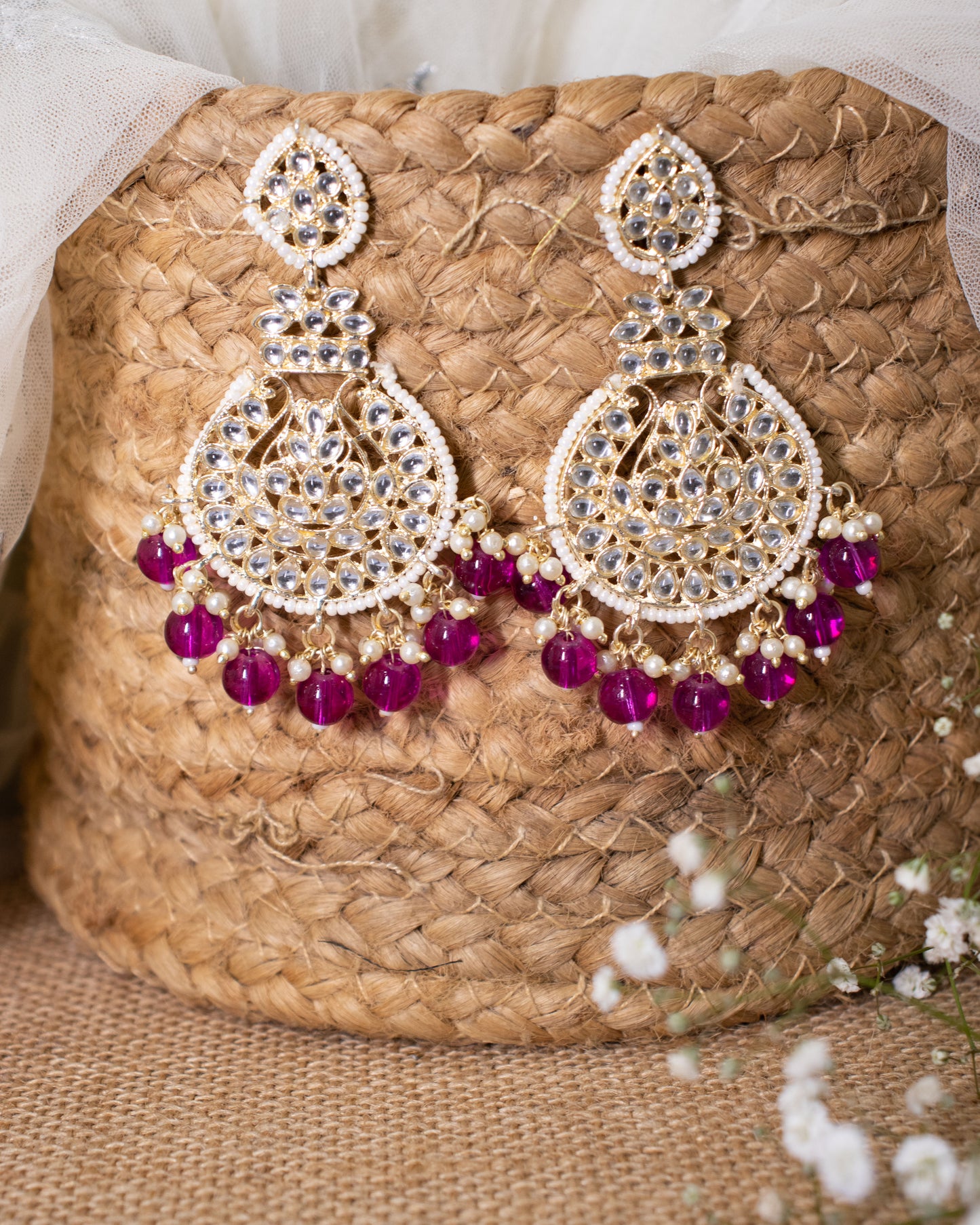 Pink Kajal Designer Chandbalis