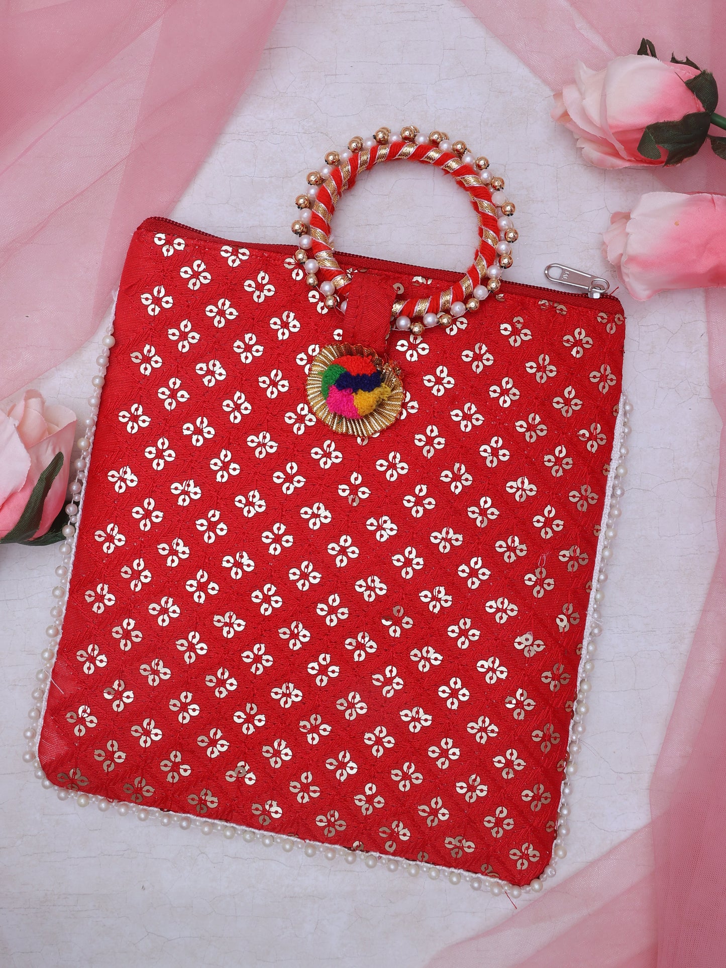 Red Aasmi Ethnic Bag