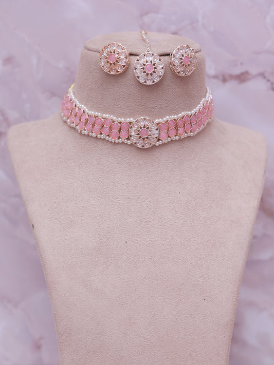 Baby Pink Tabu Necklace Set