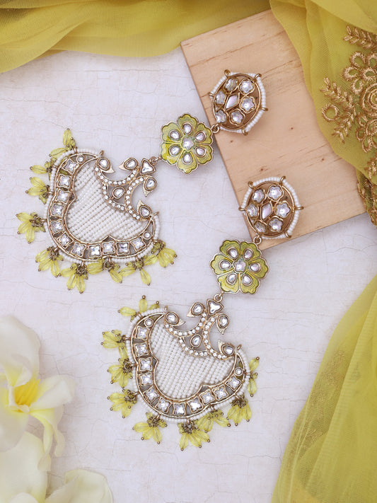 Yellow Kadambini Designer Earrings