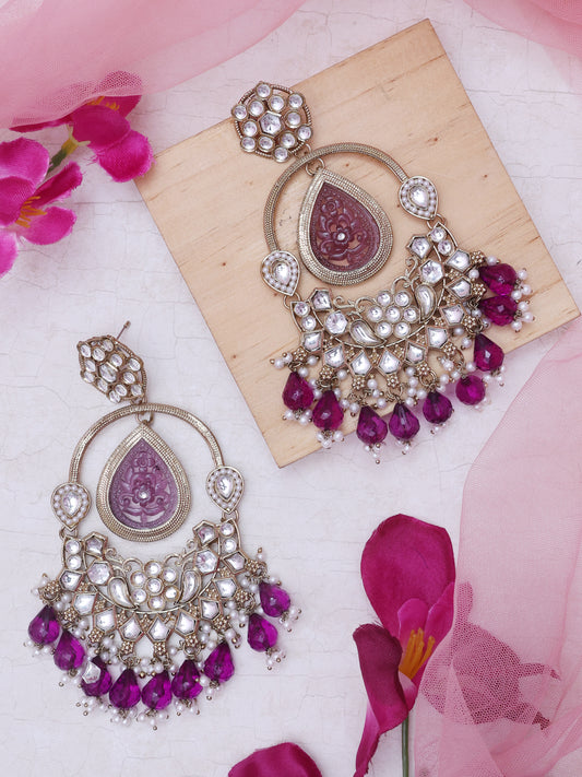 Purple Kadali Designer Earrings