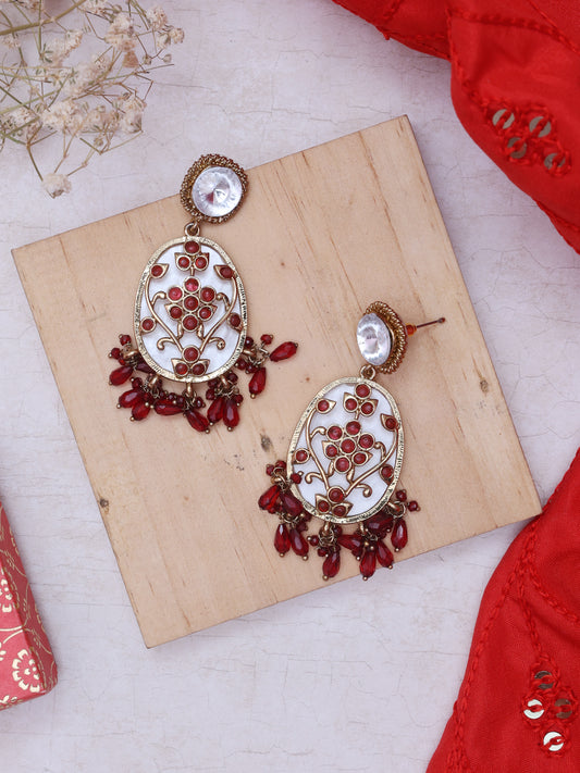 Maroon Fadwa Designer Earrings