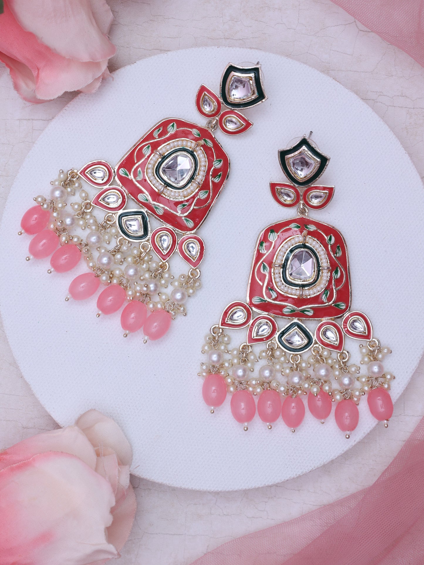 Pink Hairavati Designer Earrings