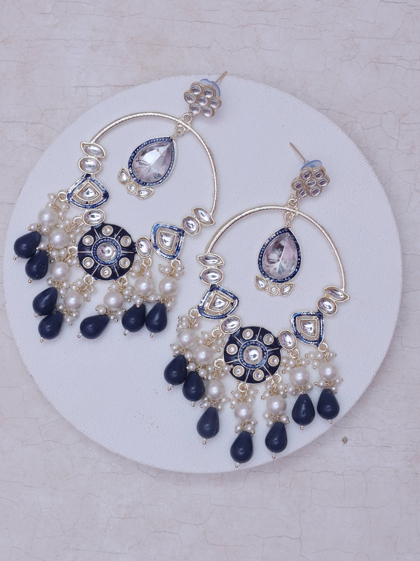 Blue Padmakali Designer Earrings