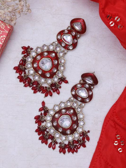 Maroon Ellakili Designer Earrings