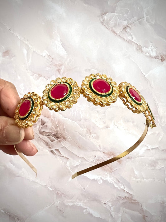Red Canalaksmi Hairband Mathaptti