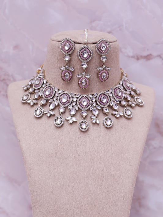 Lilac Jaanavi Necklace Set