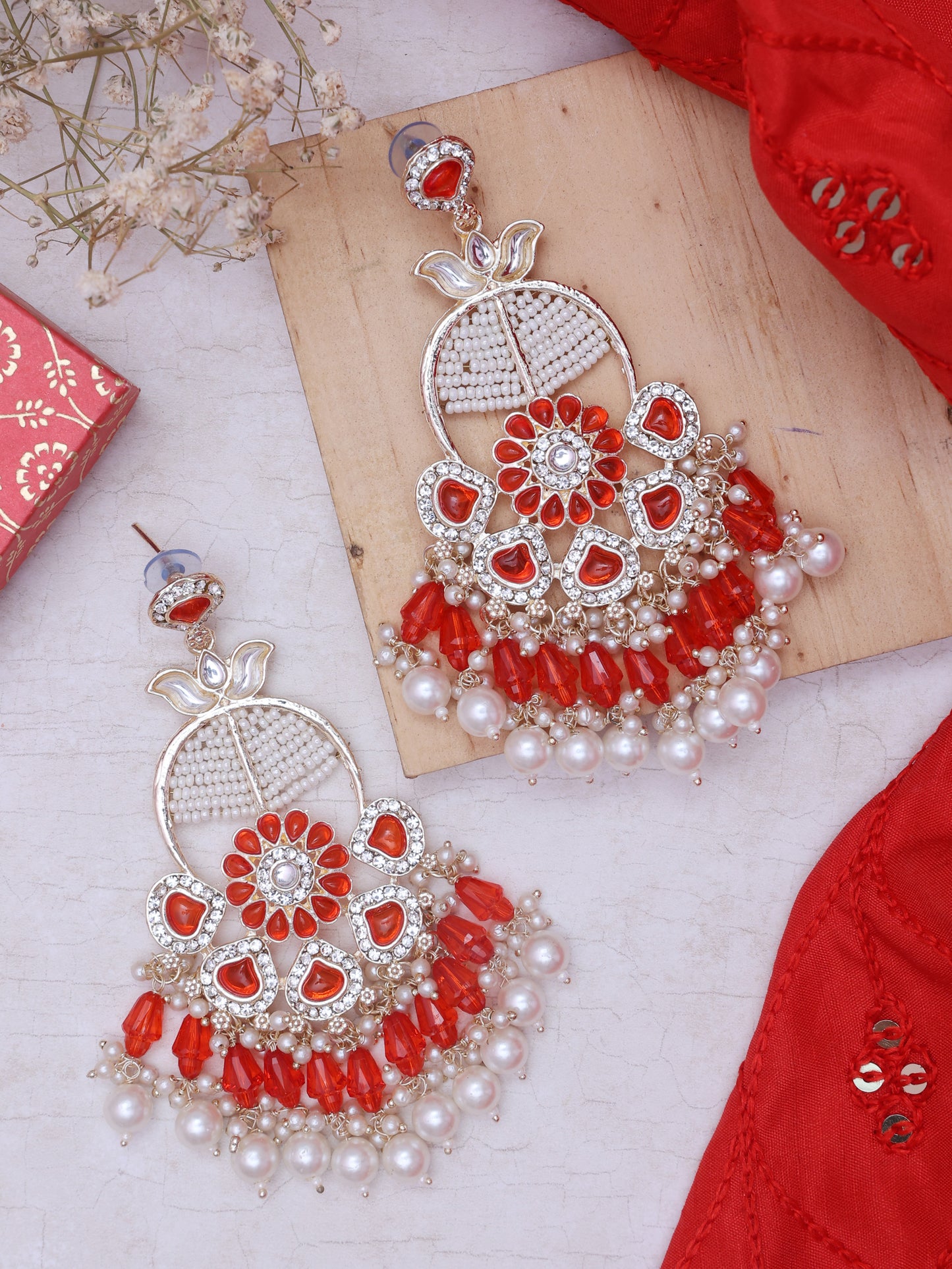 Red Anne Designer Earrings