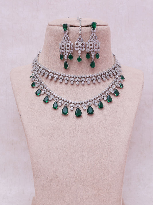 Emerald Qindeel AD Necklace Set