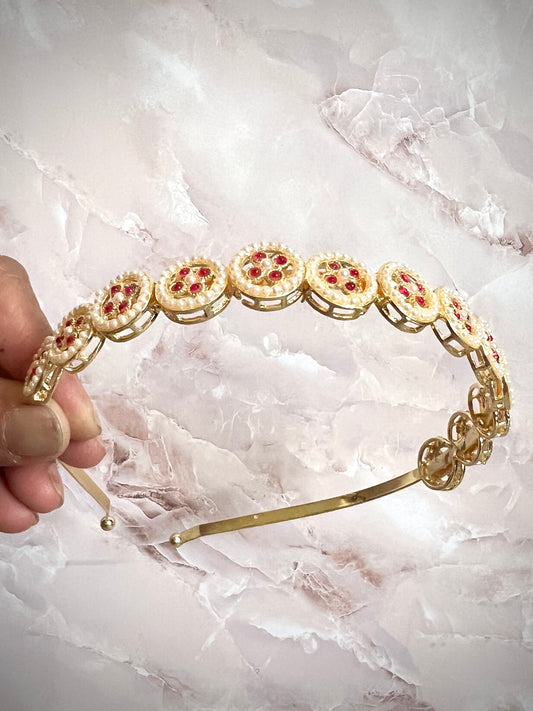 Red Fanila Hairband Mathapatti