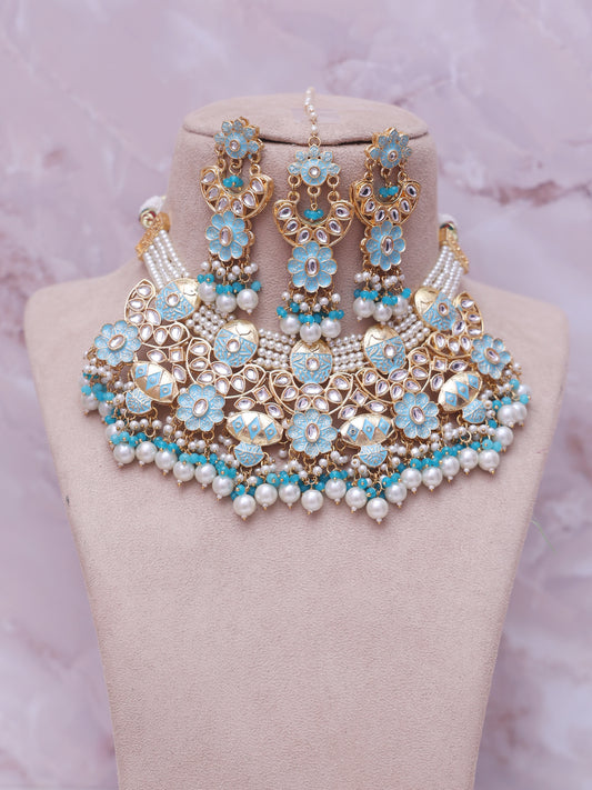 Turquoise Vedika Necklace Set