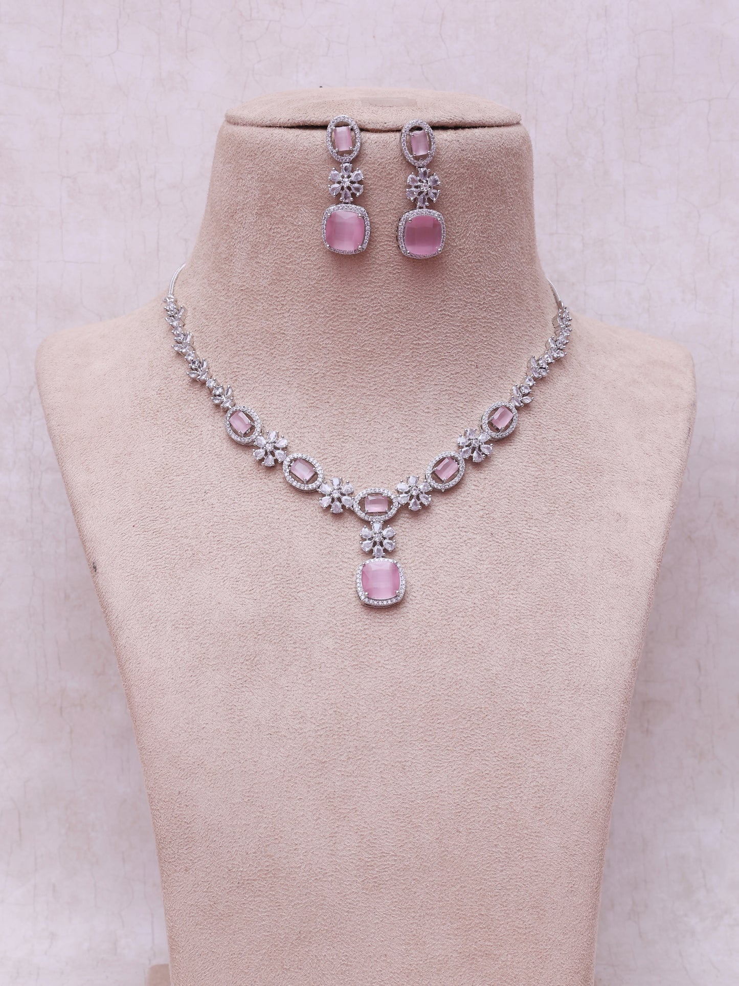 Lilac Oja AD Necklace Set