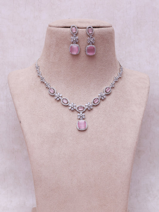 Lilac Oja AD Necklace Set