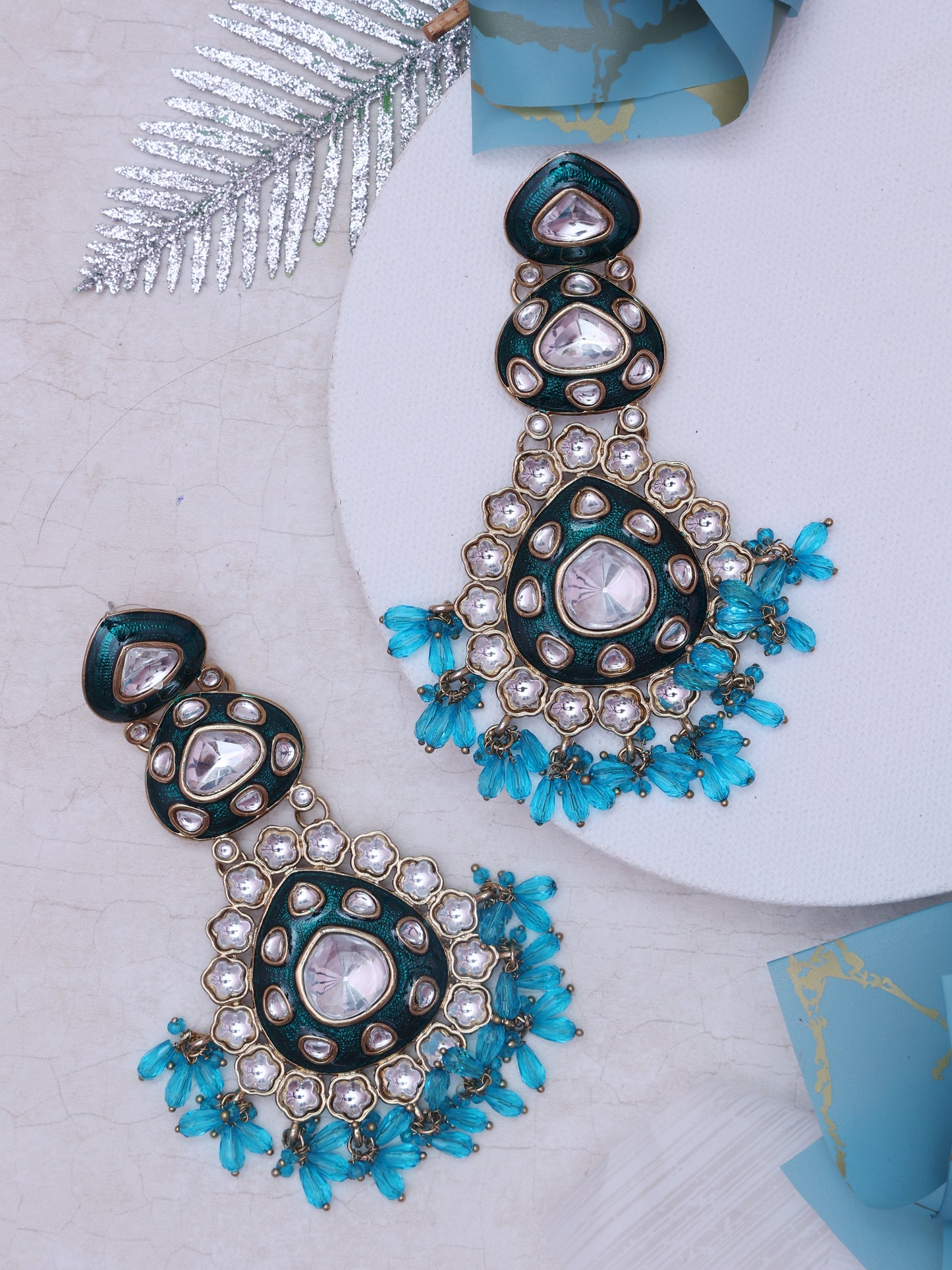 Turquoise Ellakili Designer Earrings