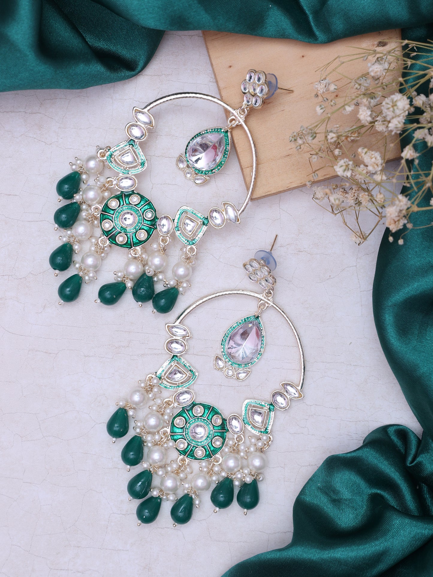 Emerald Padmakali Designer Earrings