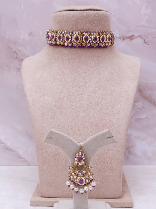 Purple Bachendri Necklace Set