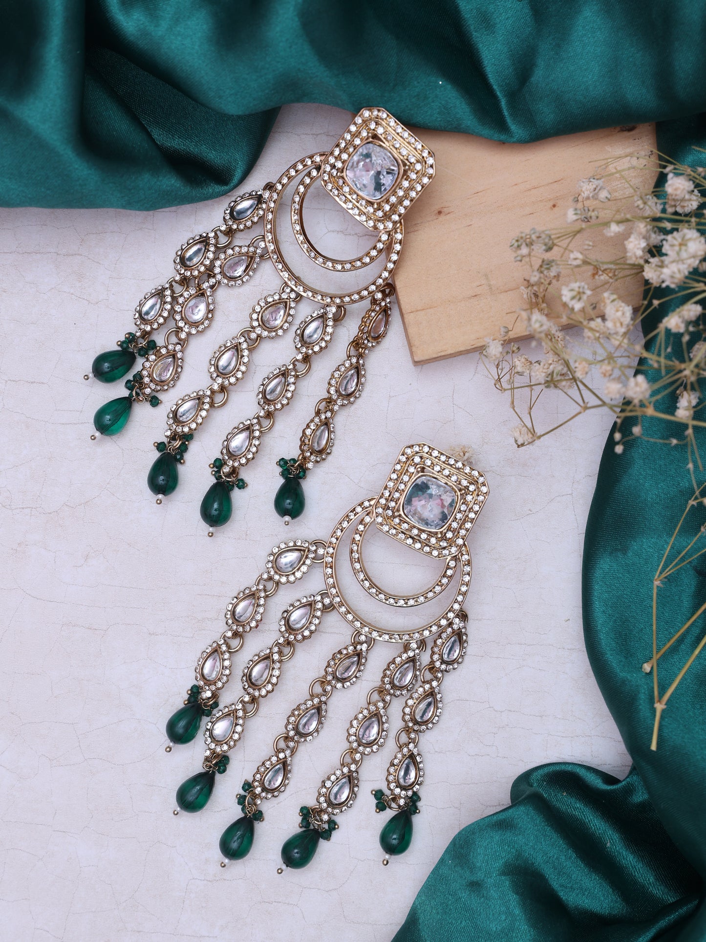 Emerald Maanyata Designer Earrings