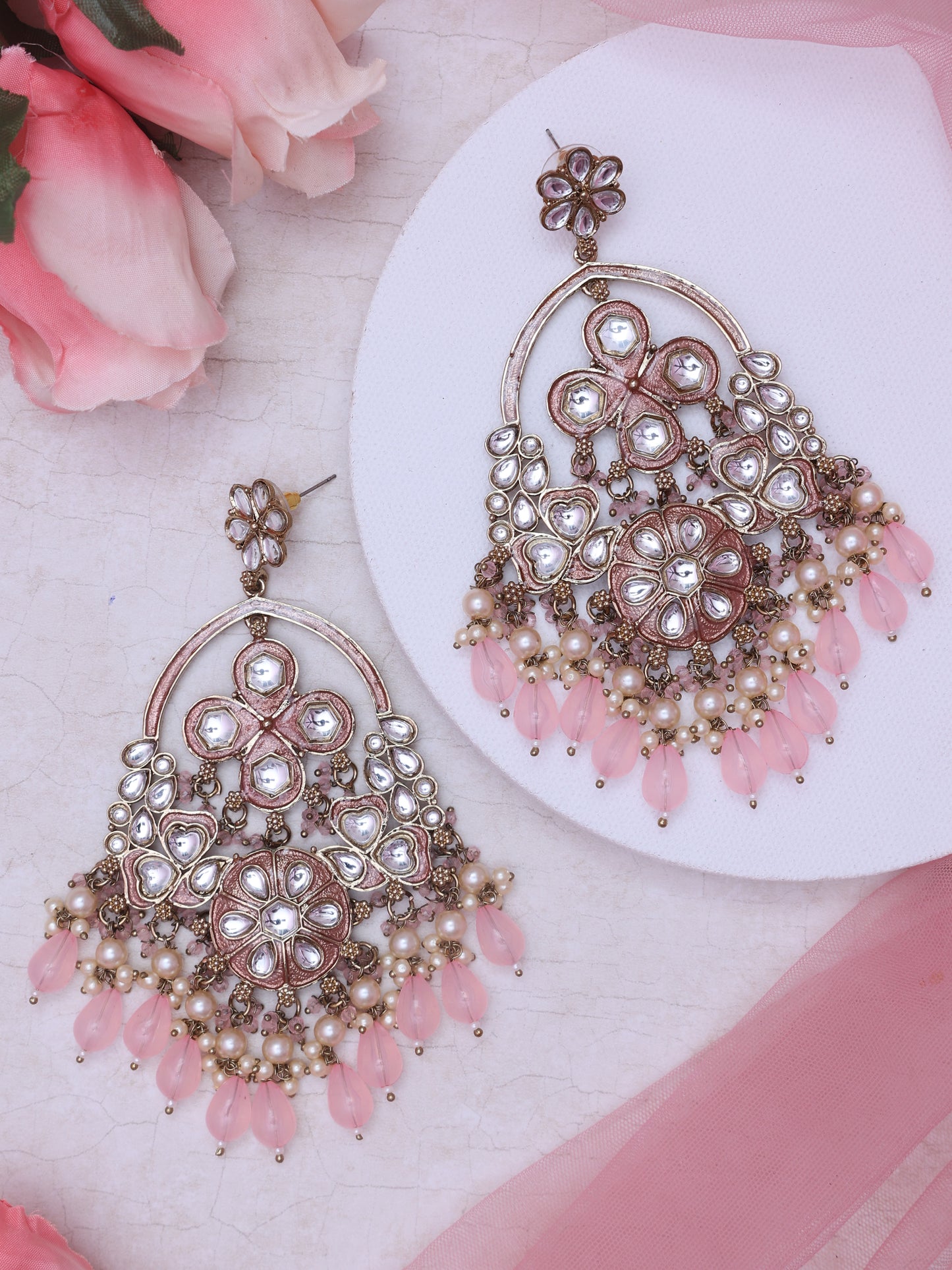 Baby Pink Caksani Designer Earrings