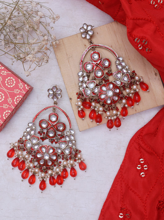 Red Caksani Designer Earrings