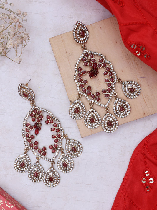 Red Badriyani Designer Earrings