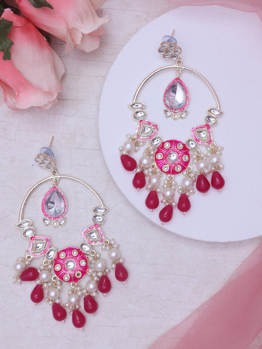 Pink Padmakali Designer Earrings