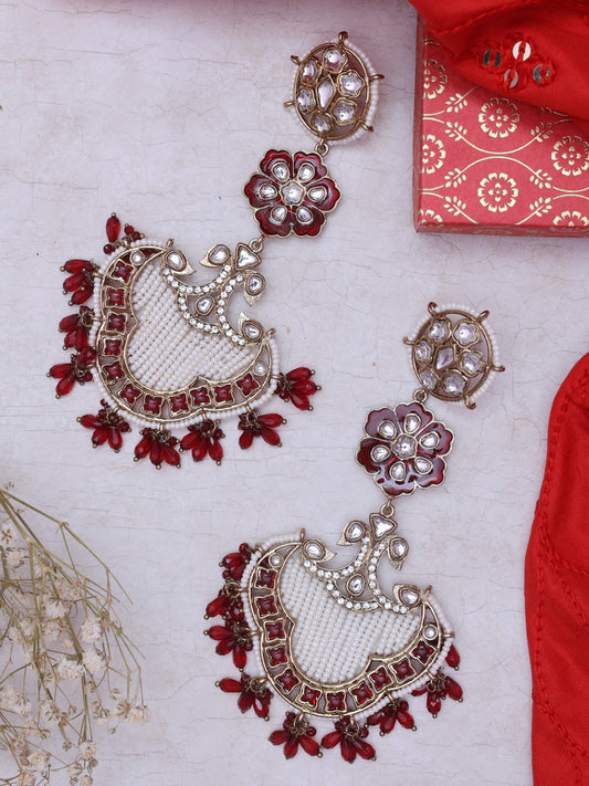 Maroon Kadambini Designer Earrings