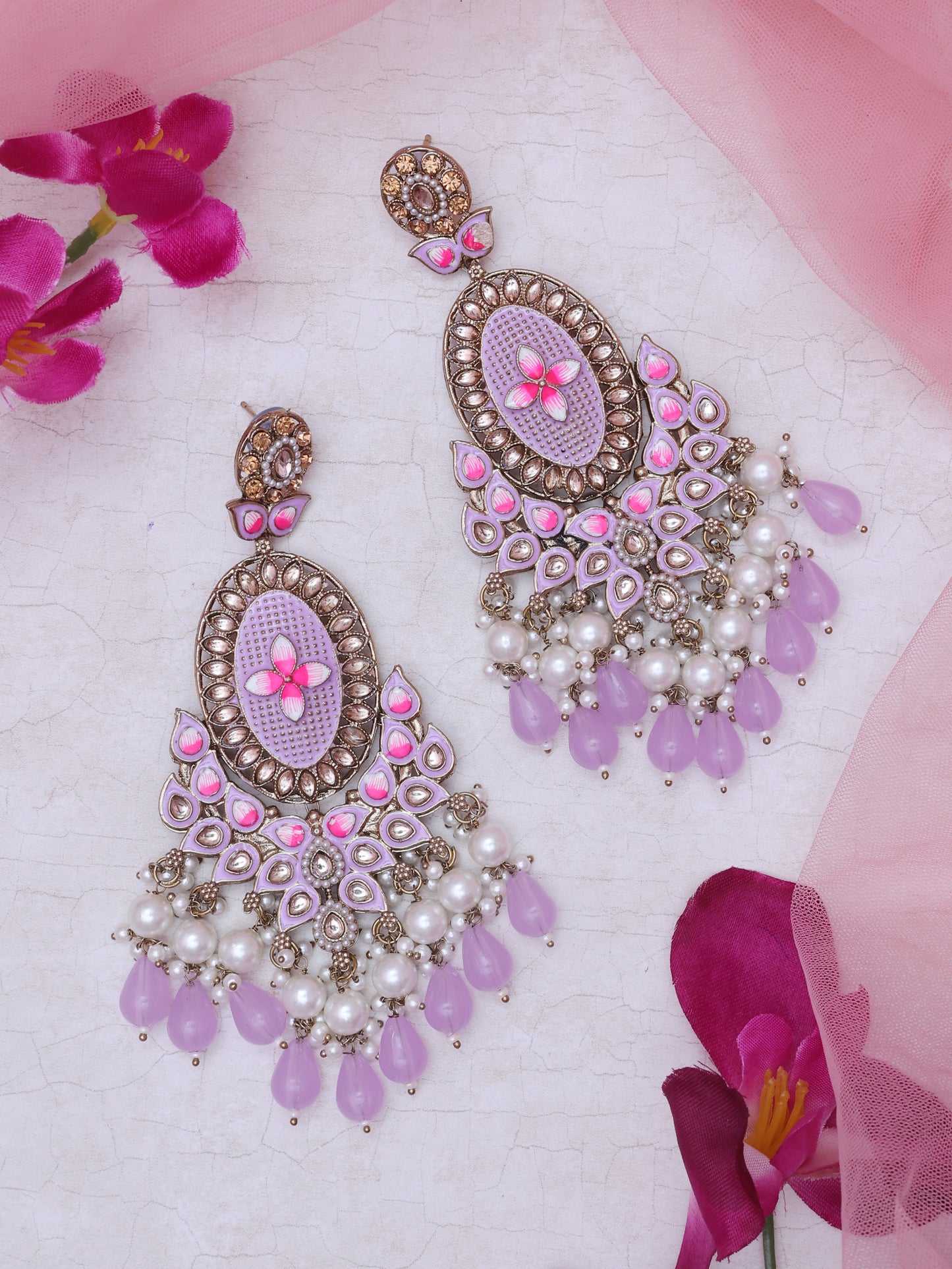 Lilac Laghima Designer Earrings