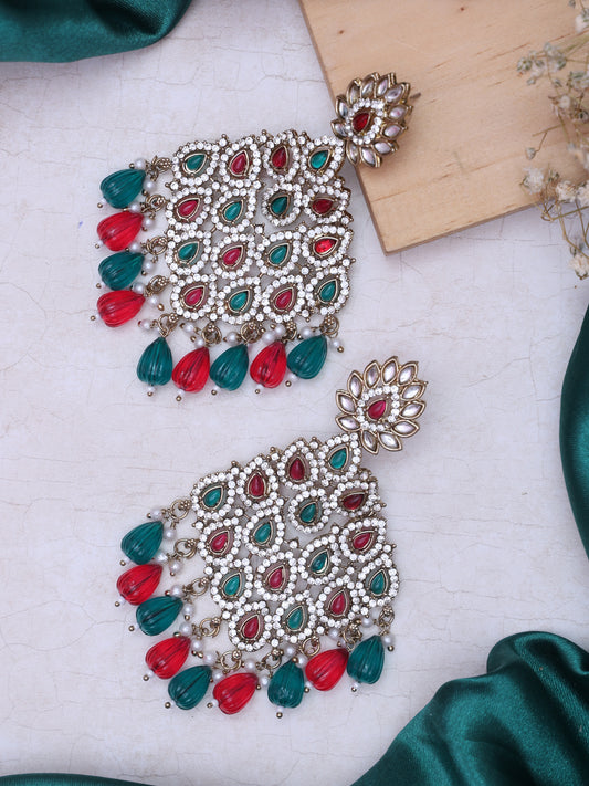 Red and Green Wakeela Designerr Earrings