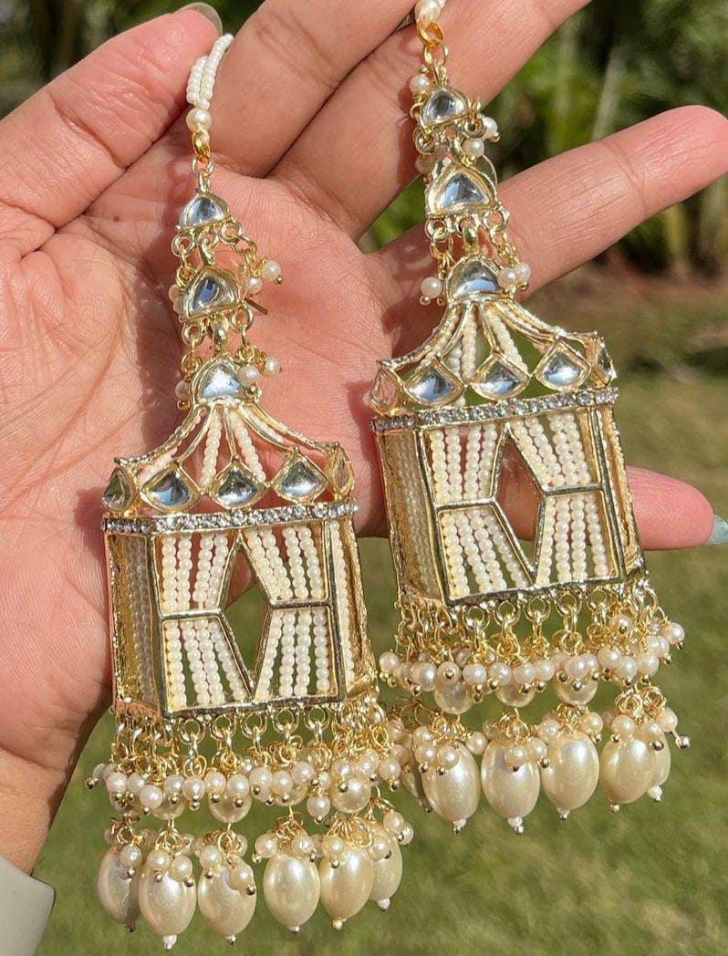 Golden Rajasthani Jharoka Jhumkis