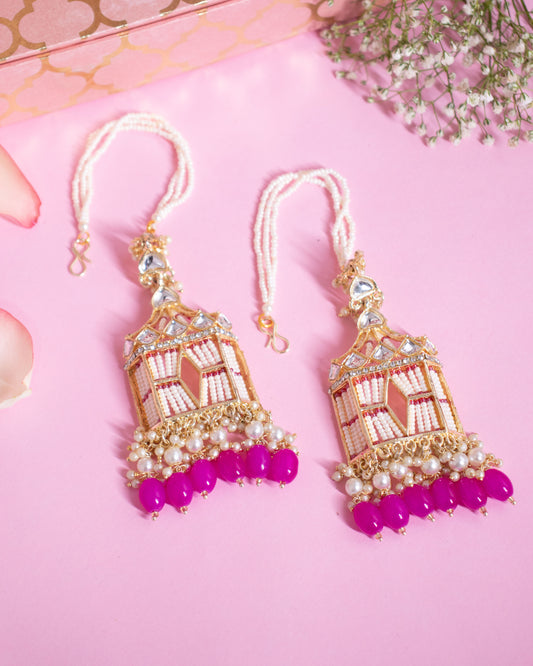 Pink Rajasthani Jharoka Jhumkis